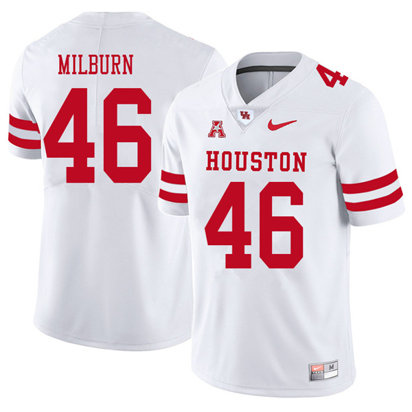2018 Men #46 Jordan Milburn Houston Cougars College Football Jerseys Sale-White